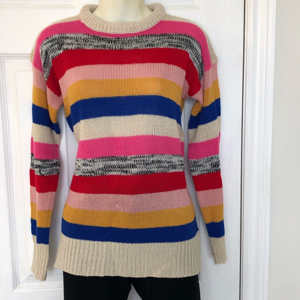 Urbanology multicolour stripe crew-neck sweater, large